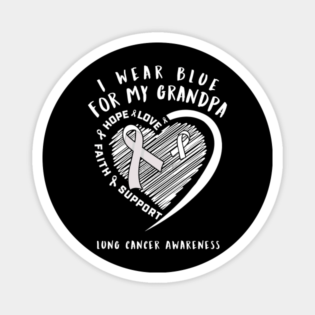 I Wear White For My Grandpa Lung Cancer Magnet by thuylinh8